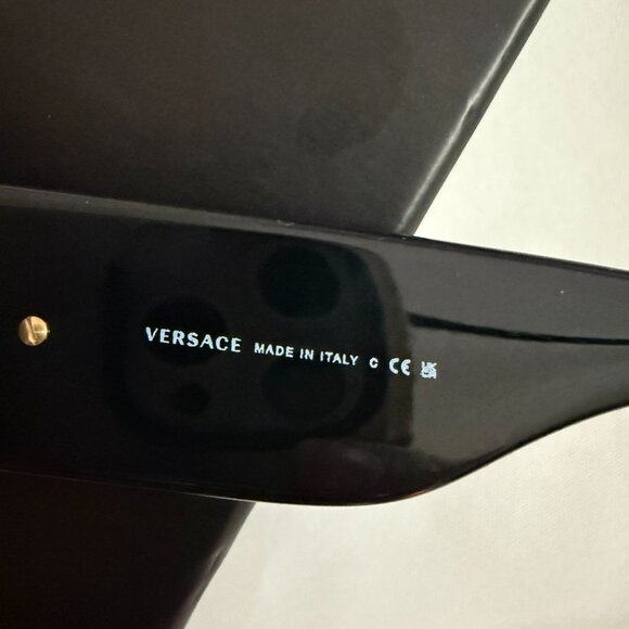 Versace Light Brown Mirror Gold Shield Unisex Sunglasses